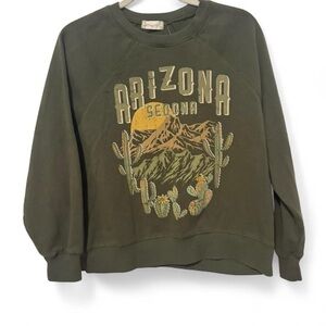 Altar’d‎ State granola girl green boho Arizona crewneck sweatshirt xs